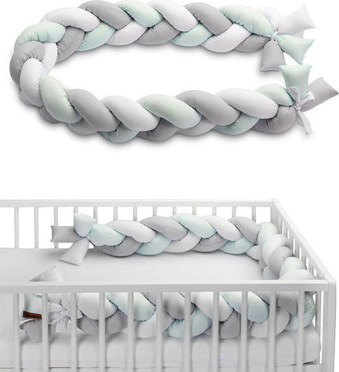 Sensillo Crib Bumpers Braided Inside Gray 20x210cm