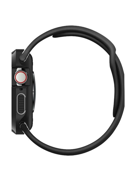 Spigen Rugged Armor Silicone Case in Black color for Apple Watch 44mm