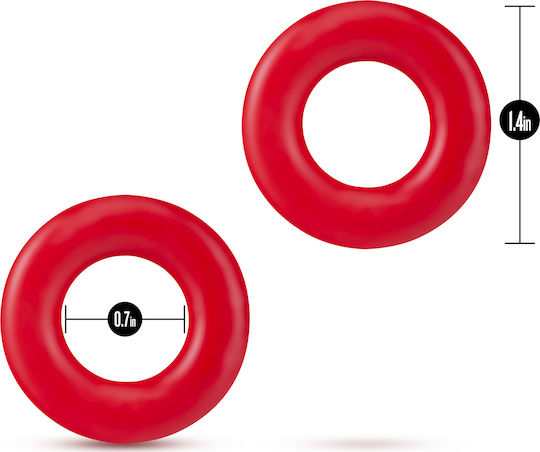Blush Stay Hard Donut Rings Set Cock Rings Schwanz Rot 2Stück