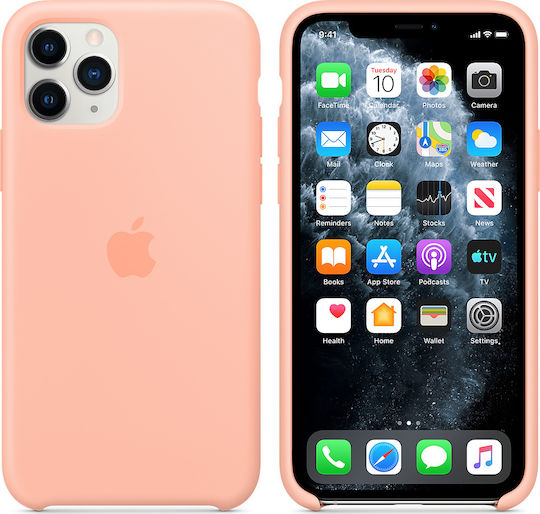 Apple Silicone Case Back Cover Σιλικόνης Ροζ (iPhone 11 Pro)