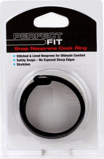 Perfect Fit Brand Neoprene Snap Cock Ring Black