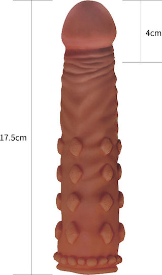 Lovetoy Pleasure X Tender Penis Sleeve Προέκταση Πέους Καφέ 18cm