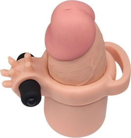 Lovetoy Pleasure X Tender Vibrating Penis Sleeve Προέκταση Πέους με Δόνηση Flesh 21cm