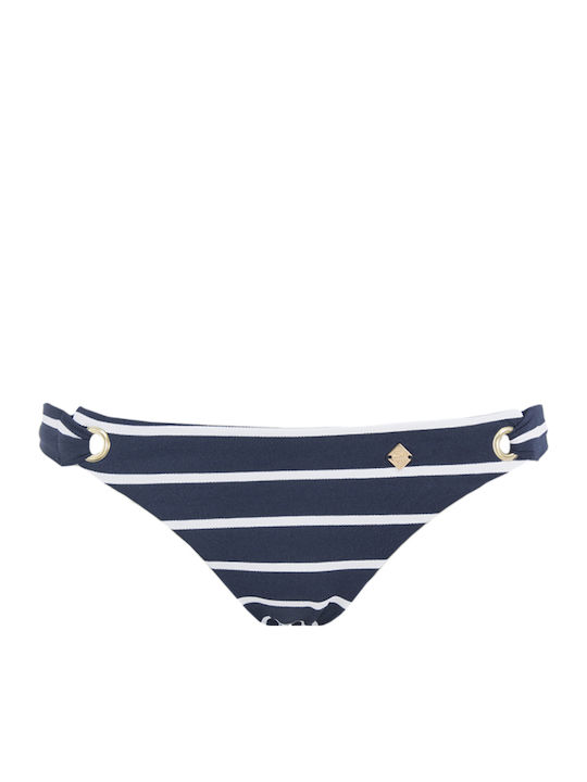 Picot Texturierte Bikinihosen Marineblaue