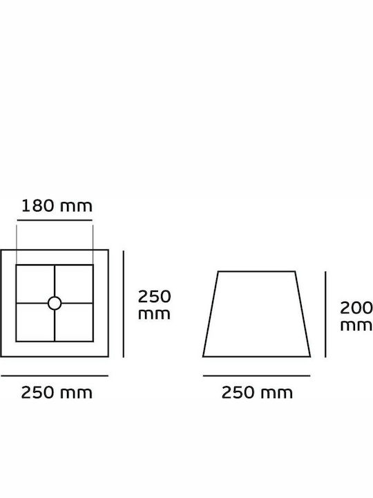 VK Lighting Platz Lampenschirm Schwarz mit Breite 25cm