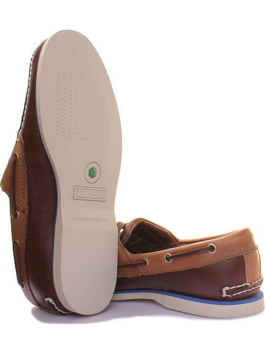 Classic 2Eye Δερμάτινα Ανδρικά Boat Shoes σε Ταμπά Χρώμα