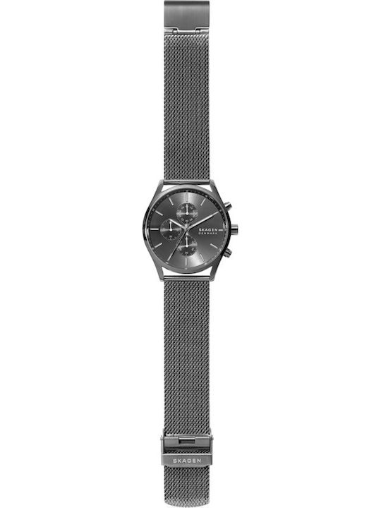 Skagen Holst Мъжки часовник 42мм На батерия Сребърна Метална гривна