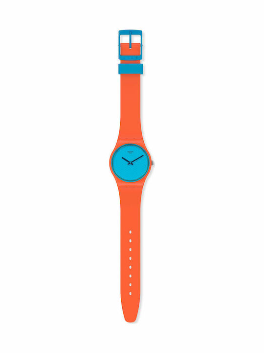 Swatch Urban Men's Watch 34mm Battery with Orange Rubber Strap