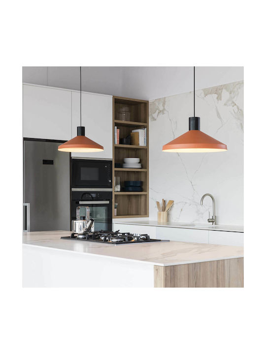 Faro Barcelona Kombo Pendant Light Single-Light Bell for Socket E27 Orange