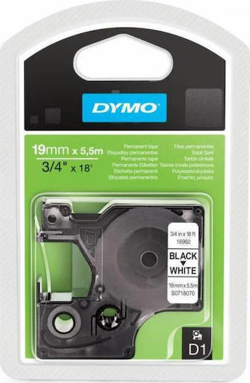 Dymo 16960 Label Maker Tape 5.5m x 19mm in White Colour Compatible with Dymo D1