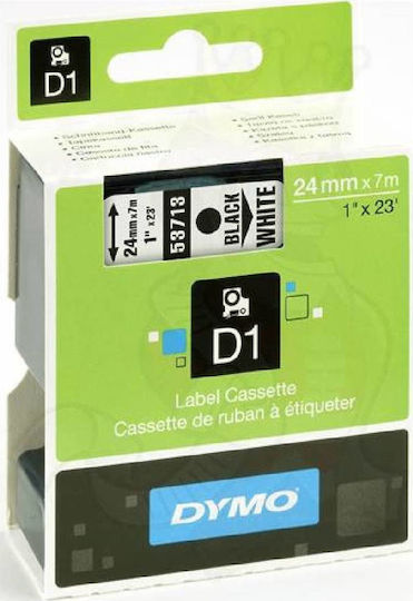 Dymo 53713 Etikettendrucker-Band 7m x 24mm in Weiß Farbe Kompatibel mit Dymo D1