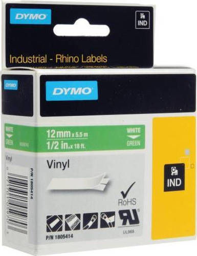 Dymo Bandă Pentru Etichetări 5.5m x 12mm În Culoare Verde Serie Compatibilă Cu Dymo Rhino/IND