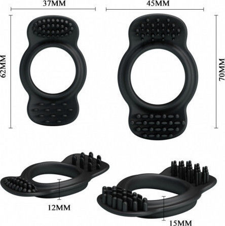 Baile Leopold Mini Thruster Purple Set Ringe Schwanz Schwarz 2Stück BI-210171