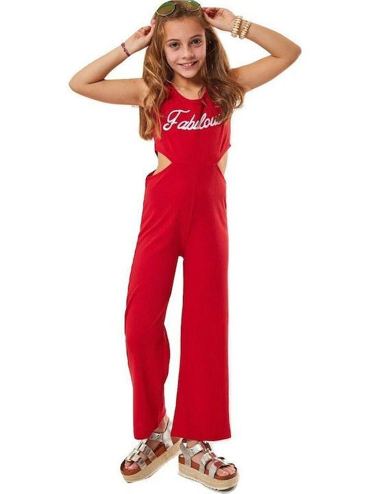 Εβίτα Girls Fabric Jumpsuit Red