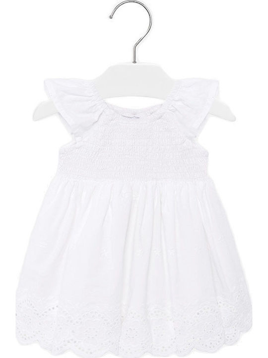 Mayoral Kids Dress Short Sleeve White