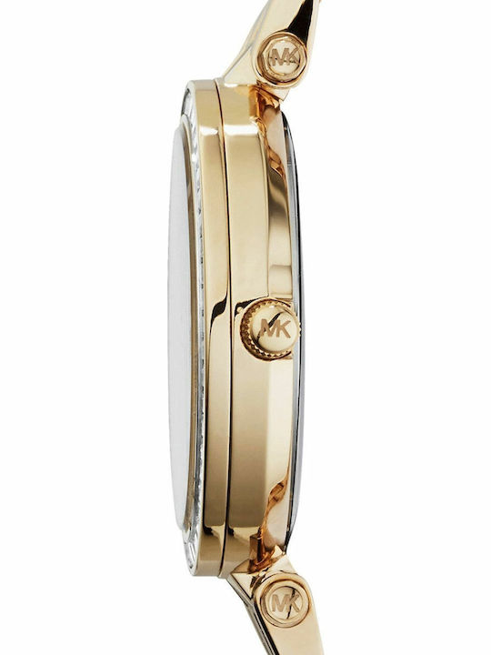 Michael Kors Darci Γυναικείο Ρολόι 33mm Μπαταρίας με Χρυσό Μεταλλικό Μπρασελέ