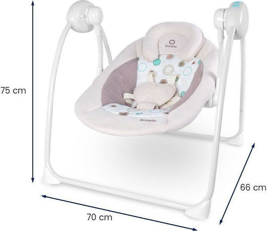 Lionelo Elektrisch Baby Relax Schaukel Ruben mit Musik Beige für Kind bis 12kg