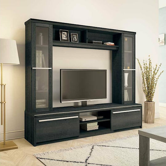 Unitate TV pentru sufragerie Chico Embony Oak cu vitrină L180.5xA40xÎ158buc