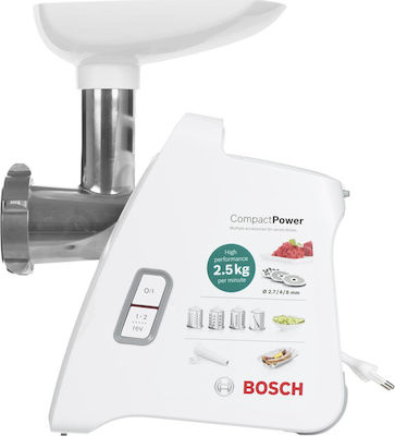 Bosch Μηχανή Άλεσης Κιμά 500W Λευκή