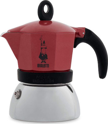 Bialetti Moka Induction 0004922 Мокро кафе 3Cups Червен