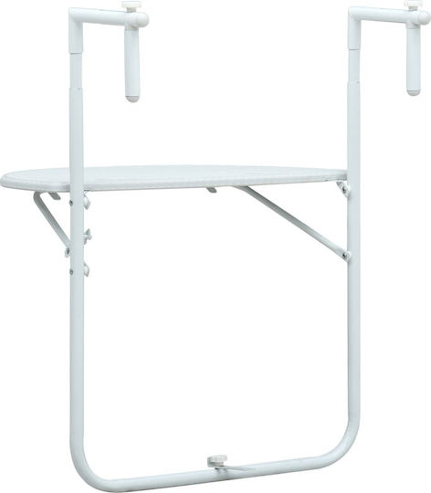 with Plastic Surface and Metal Frame White 60x64x83.5cm