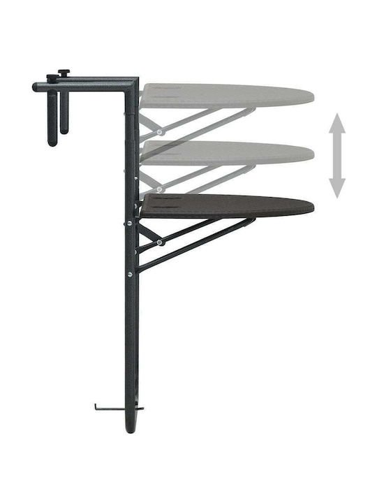 with Plastic Surface and Metal Frame Brown 60x64x83.5cm