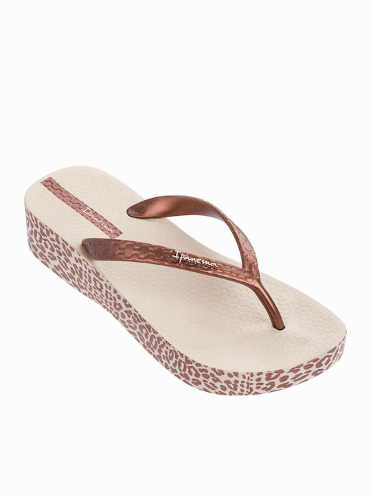 Ipanema Women's Platform Flip Flops Brown