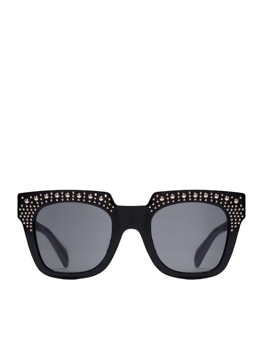 Hawkers Paula Echevarría X Women's Sunglasses with Black Acetate Frame and Black Lenses