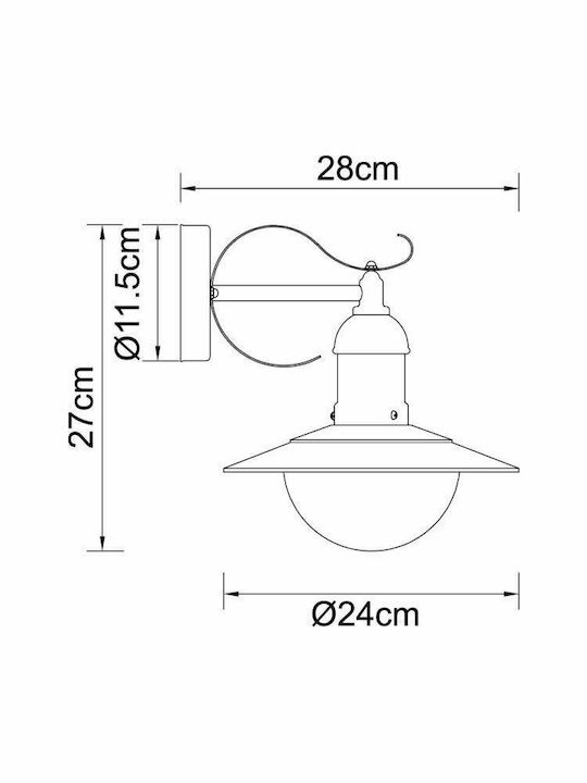 Globo Lighting Linda Επιτοίχιο Εξωτερικό Φωτιστικό Καπέλου E27 IP44