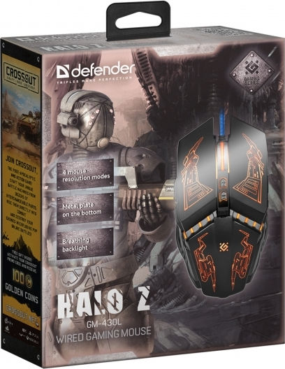 Defender 430l Halo Z GM-430L RGB Gaming Mouse 3200 DPI Black