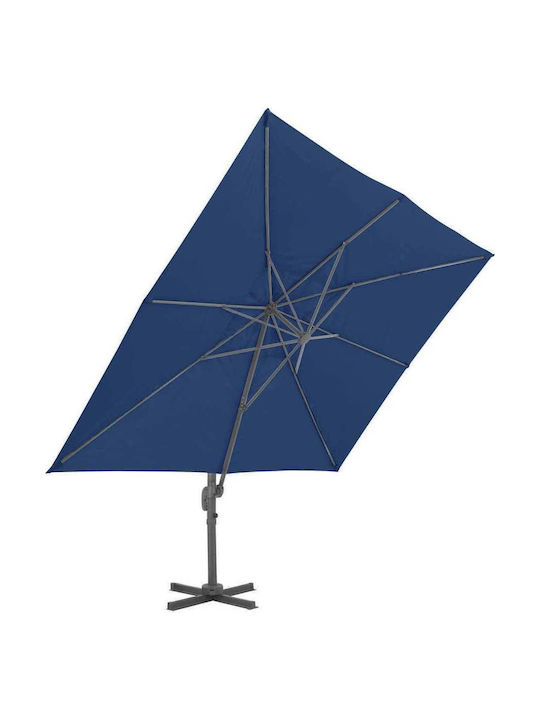 Umbrelă Suspendată Pătrată Din Aluminiu Albastră 4x3m