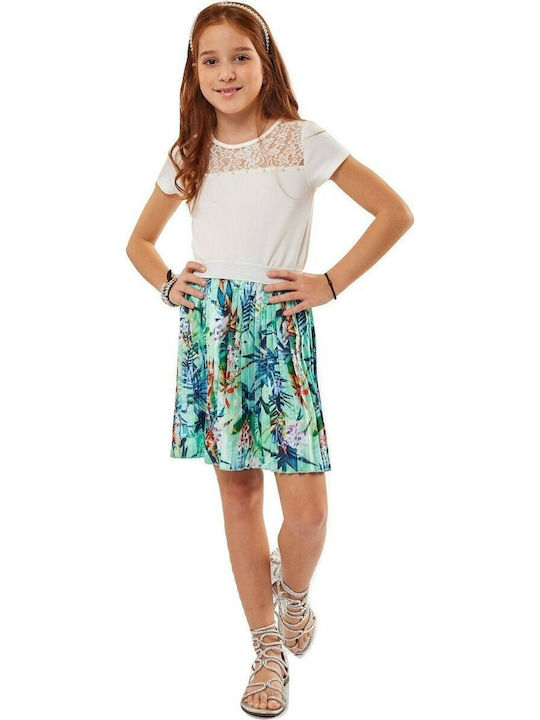 Εβίτα Kids Set with Skirt Summer 2pcs White