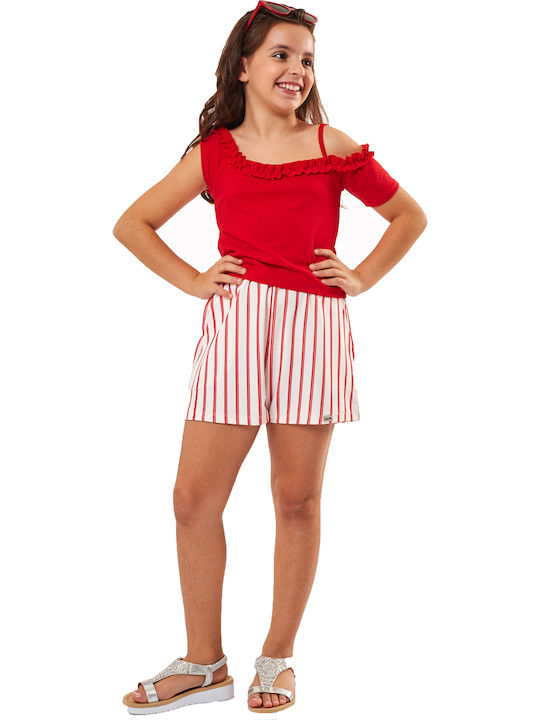 Εβίτα Kinder Set mit Shorts Sommer 2Stück Rot