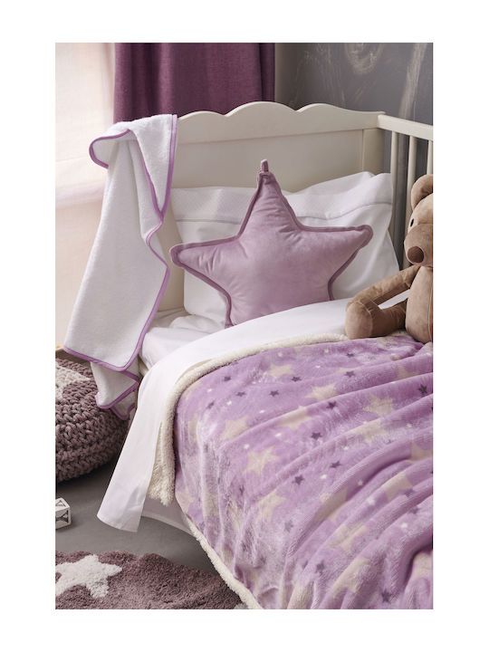 Palamaiki Blanket Nursery Swaddling Blankets Sky Girl Fleece Purple 80x90cm