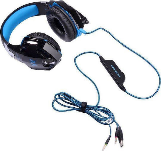 Kotion Each G2000 Over Ear Gaming Headset with Connection 3.5mm / USB Red