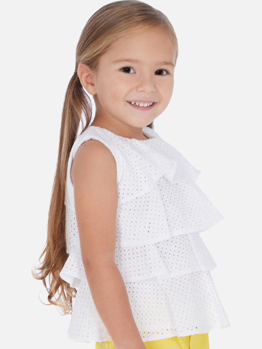 Mayoral Kids Shirt Sleeveless White