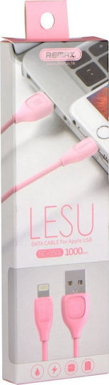 Remax Regular USB to Lightning Cable Ροζ 1m (Lesu)