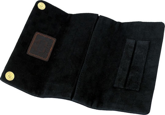Original Kavatza Tobacco Pouch Made of Black Artificial Leather with Magnetic Closure