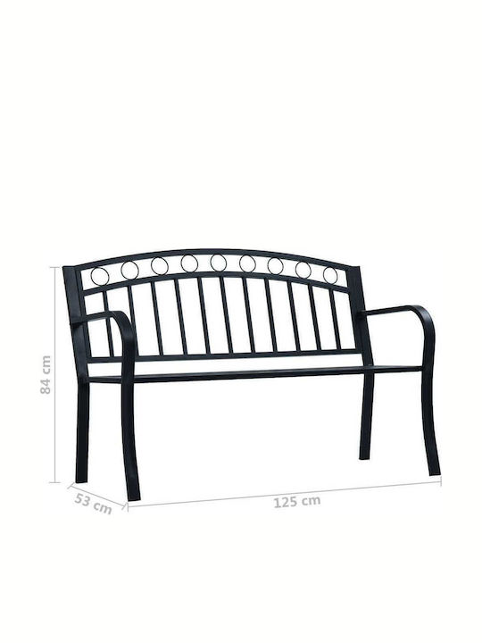 Bench Outdoor Metal Black 125x53x84cm