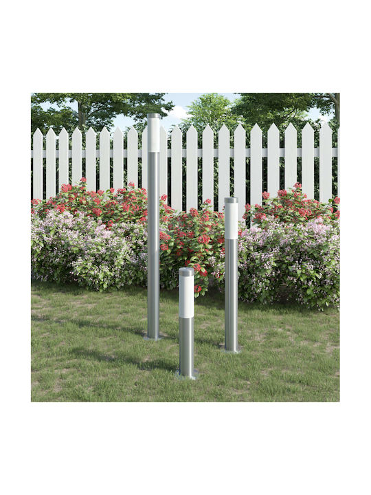 vidaXL Outdoor Floor Lamp Small Post 60W IP44 for E27 Socket Silver