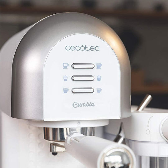 Cecotec Power Instant-Ccino 20 Chic Series Espresso Coffee Machine 1470W Pressure 20bar for Cappuccino White 01594
