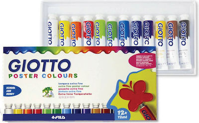 Giotto Poster Colours Tempera Farben Mehrfarbig in Röhre 12ml 12Stück 035800000