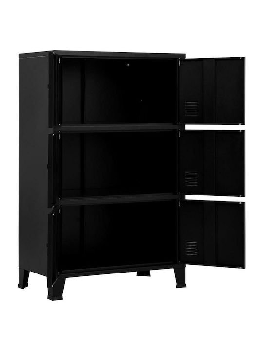Cabinet de Birou Metalic Negru 75x40x120cm
