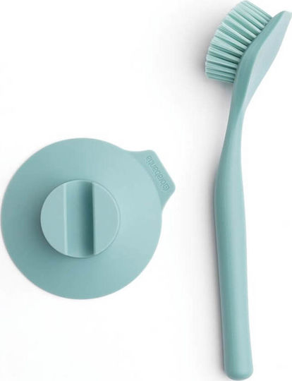 Brabantia Πιάτων & Βάση Με Βεντούζα 117502 Βούρτσα Καθαρισμού με Λαβή Γαλάζιο Πράσινη