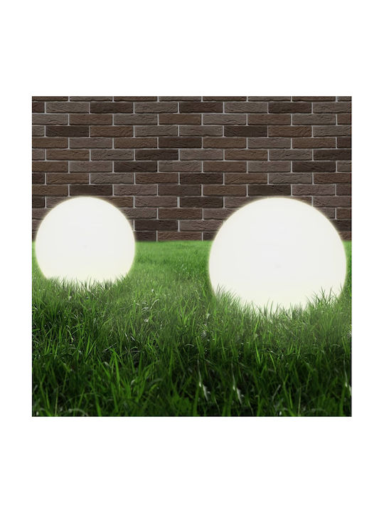 vidaXL Outdoor Floor Lamp Globe for Outdoor Space 12W IP44 for E27 Socket White