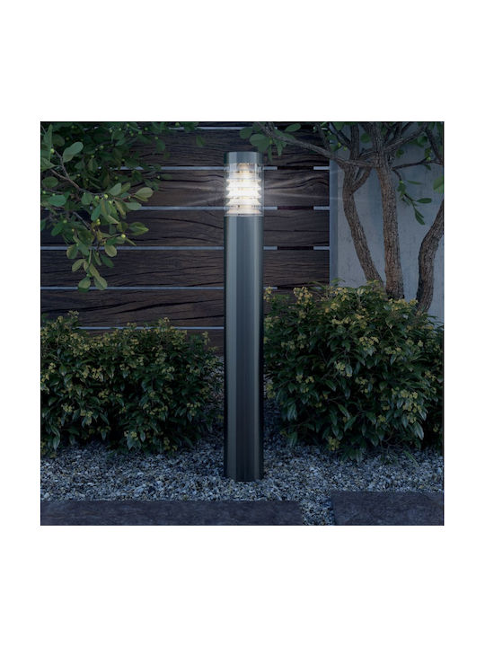vidaXL Outdoor Floor Lamp Small Post 60W IP44 for E27 Socket Silver