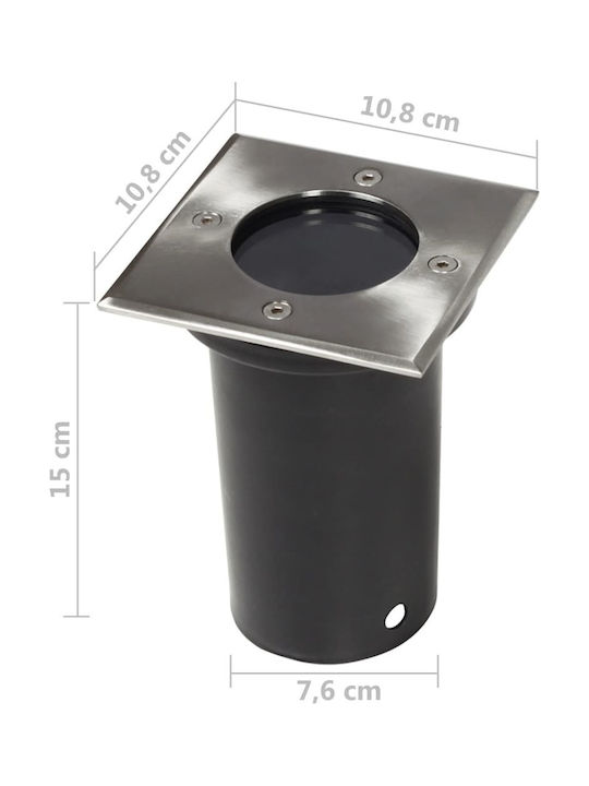 vidaXL Spot Floor Lamp 20W IP67 for GU10 Socket Silver