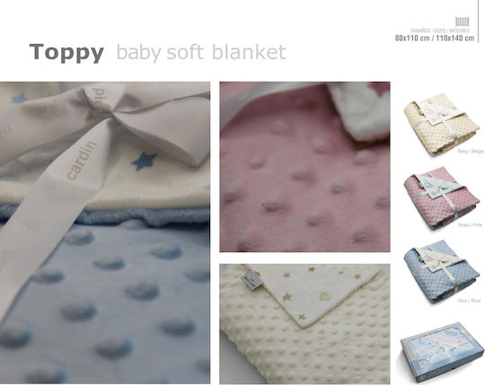 Pierre Cardin Blanket Nursery Swaddling Blankets Toppy Fleece Blue 80x110cm