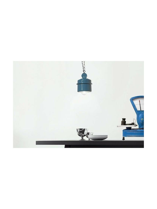 Ondaluce Oil Pendant Light Suspension for Socket E27 Turquoise