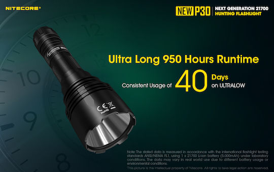 NiteCore LED IP68 с Максимална Яркост 1000лм P30 Черен